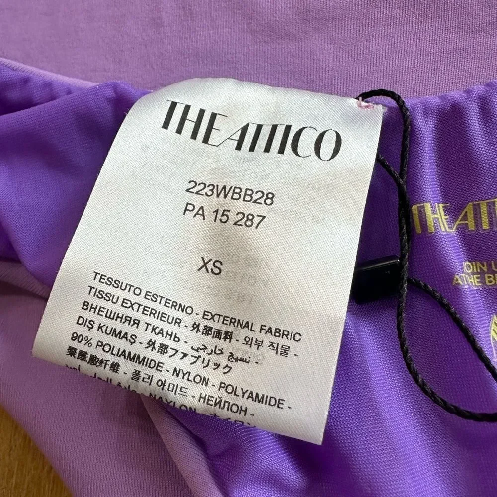 The Attico One Piece Swimsuit Backless Cheeky Bottom Halter Top Lavender XS‎